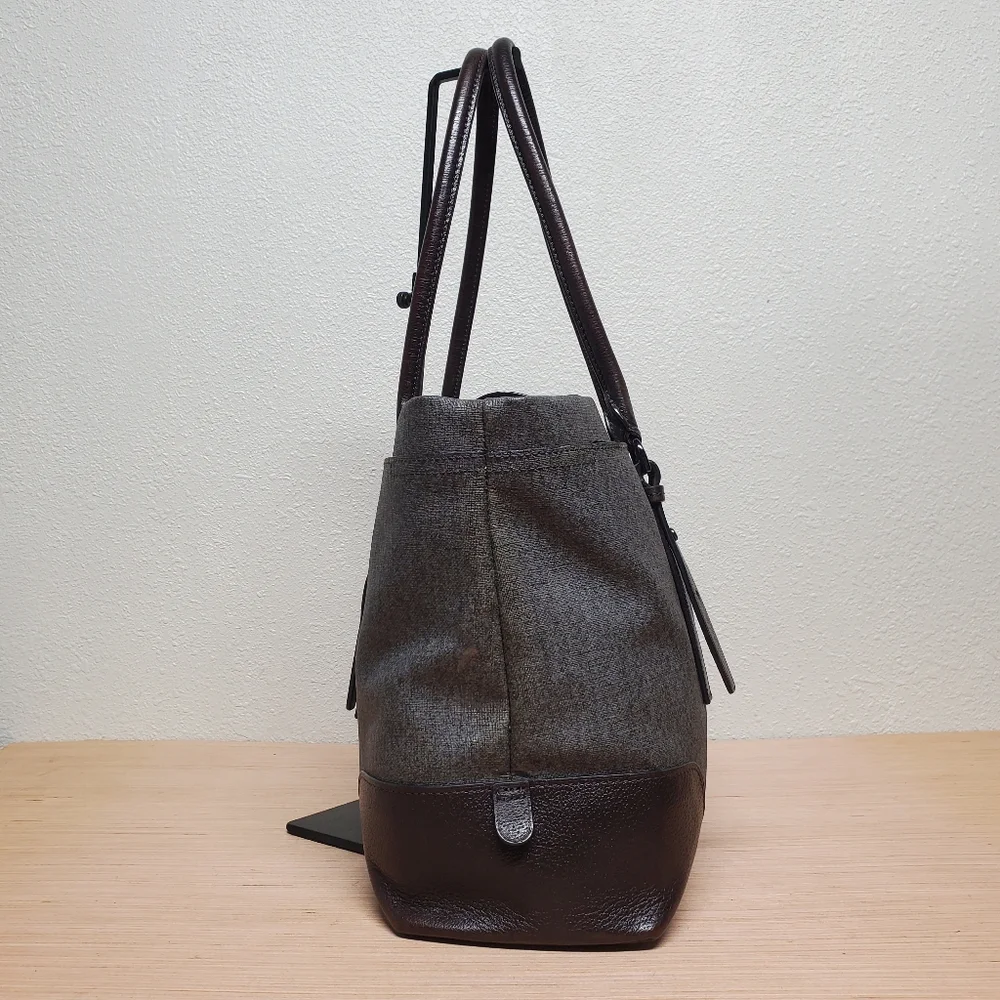 Tumi Villa Turin Earl Gray Dark Brown Women Business Tote Bag